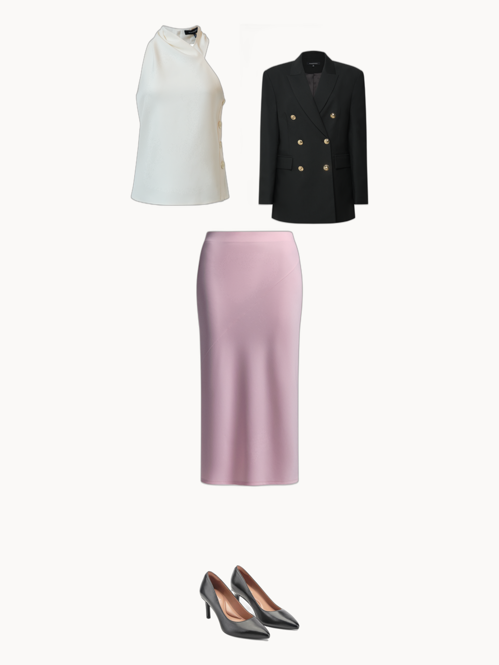 Sharp Office Chic — outfit collage